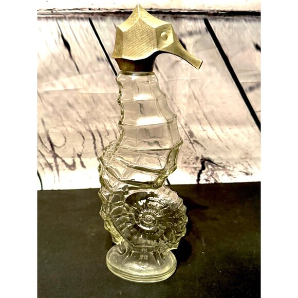Avon 1970s Seahorse Glass Bottle With Stopper - Picture 12 of 12